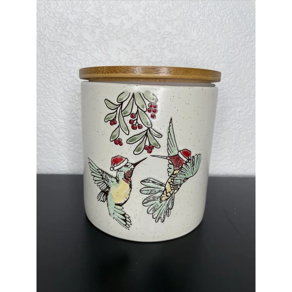 Eli & Ana  Christmas Holiday Hummingbird Canister with lid